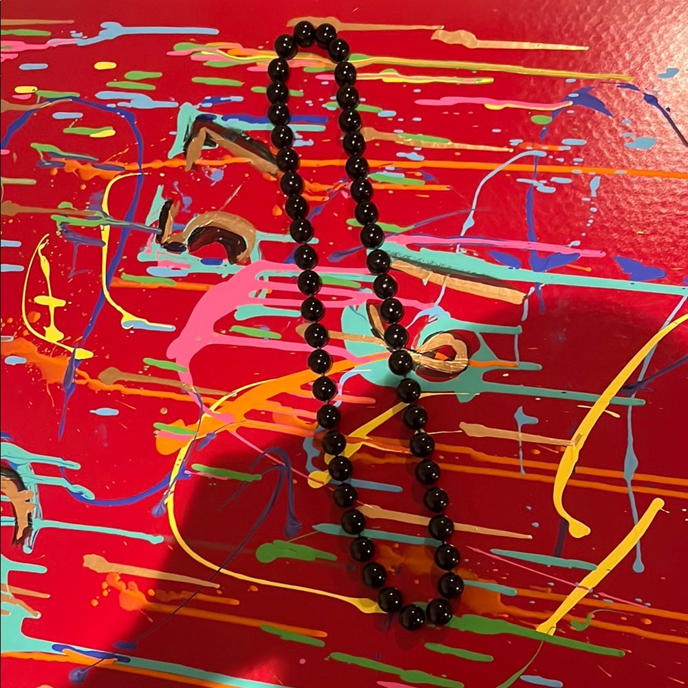 1920s Black Jet Beaded Necklace